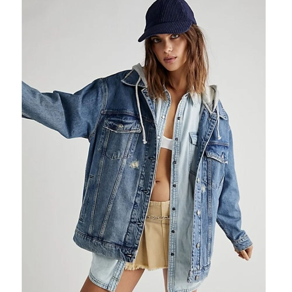 We The Free Flawless Hooded Denim Jacket - Picture 1 of 12